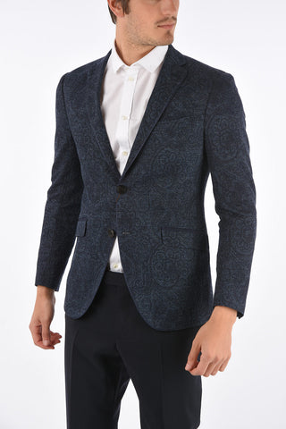 Blazer Paisley Regular Fit con Tasche con Aletta 