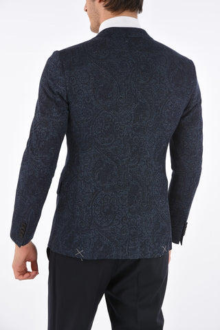 Blazer Paisley Regular Fit con Tasche con Aletta 