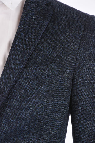 Blazer Paisley Regular Fit con Tasche con Aletta 