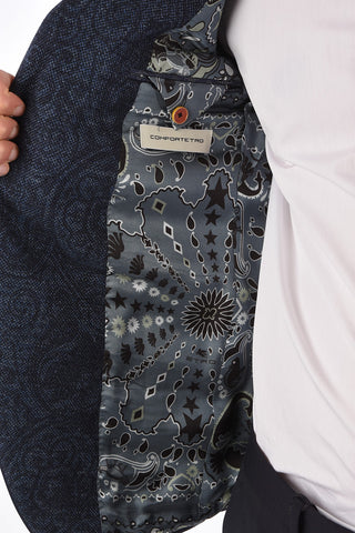Blazer Paisley Regular Fit con Tasche con Aletta 