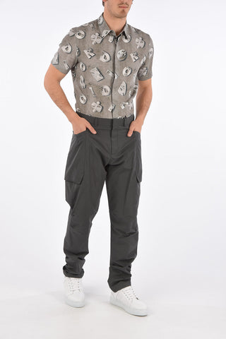 pantalone cargo in nylon e cotone
