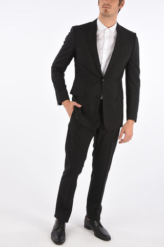 virgin wool center vent belt loops 2-button suit