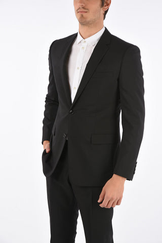 virgin wool center vent belt loops 2-button suit