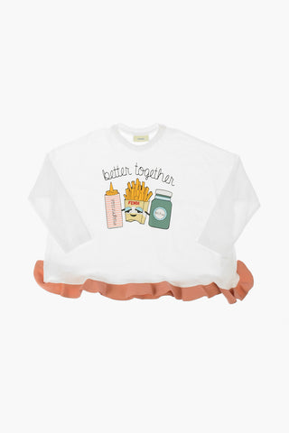 Printed Frilled T-shirt