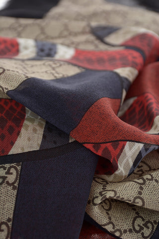 Printed GG Wool Scarf