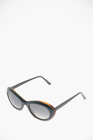 Oval Frame Sunglasses with Faded Lenses