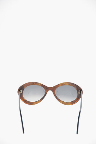 Oval Frame Sunglasses with Faded Lenses