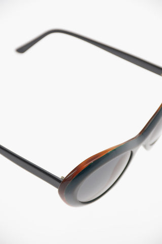 Oval Frame Sunglasses with Faded Lenses
