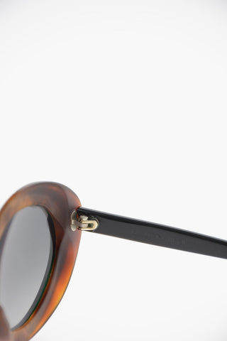 Oval Frame Sunglasses with Faded Lenses