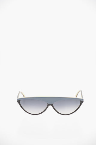 Oval Frame Sunglasses with Faded Lenses