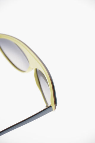 Oval Frame Sunglasses with Faded Lenses