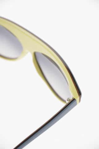Oval Frame Sunglasses with Faded Lenses