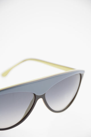 Oval Frame Sunglasses with Faded Lenses