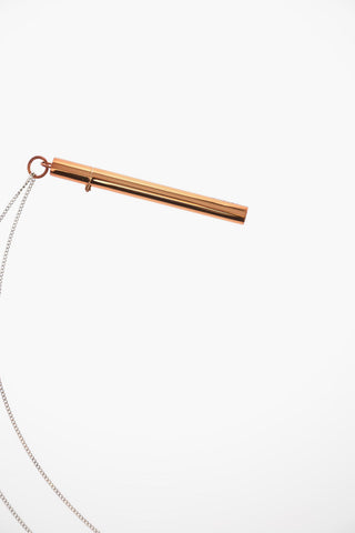 Silver CIG CASE Necklace with Cylinder-shaped Pendant