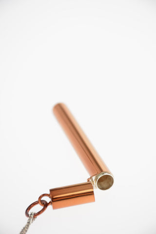 Silver CIG CASE Necklace with Cylinder-shaped Pendant