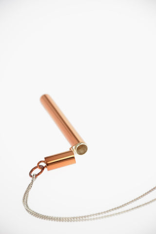 Silver CIG CASE Necklace with Cylinder-shaped Pendant
