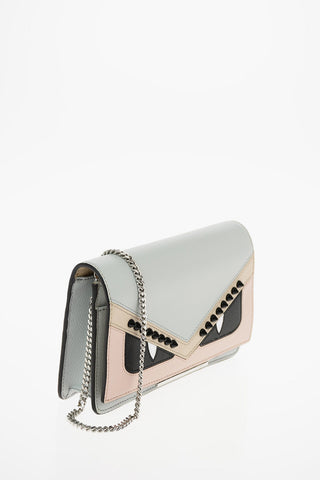 Leather BUGS EYES Wallet with Removable Shoulder Strap