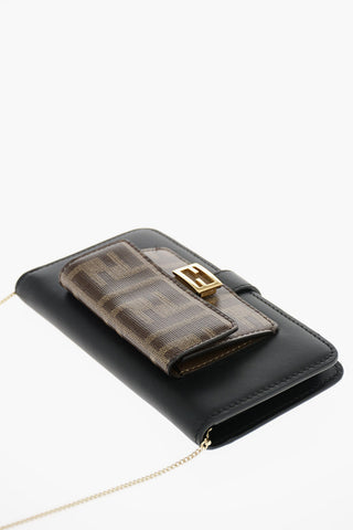Leather Iphone X/XS Card Holder Case with Gold-toned Chain