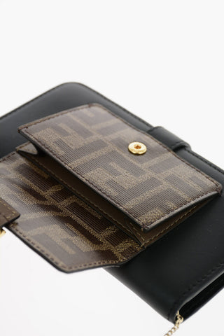 Leather Iphone X/XS Card Holder Case with Gold-toned Chain