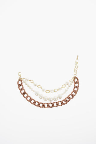 Brass Necklace with jewels