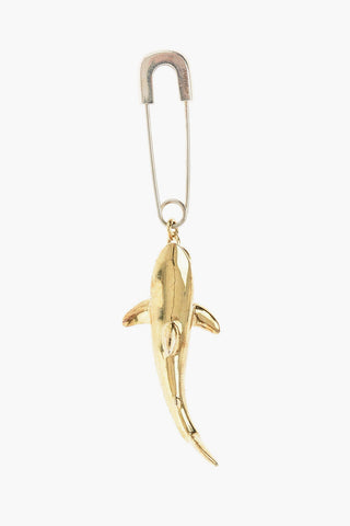 Silver Single Earring with Shark Pendant