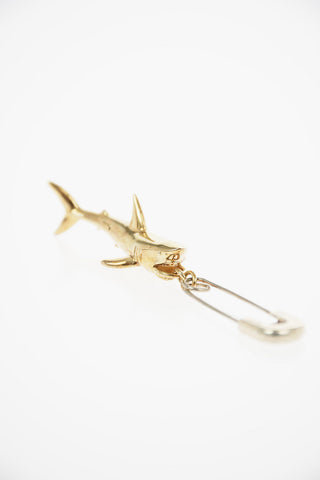 Silver Single Earring with Shark Pendant