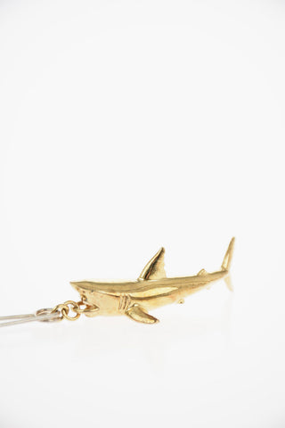 Silver Single Earring with Shark Pendant