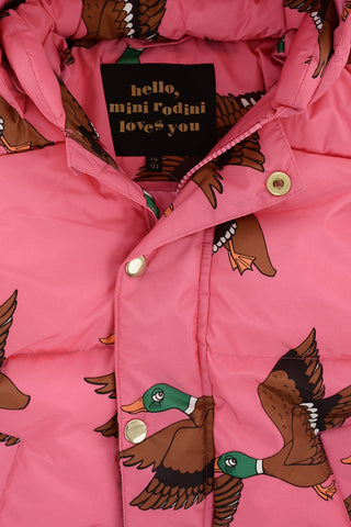 Printed Ducks puffer outerwear with hood