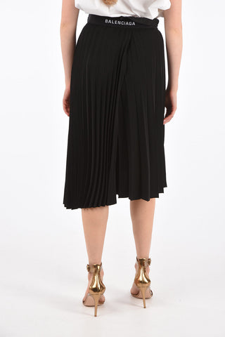 Draped Midi Accordion Skirt