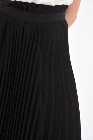 Draped Midi Accordion Skirt