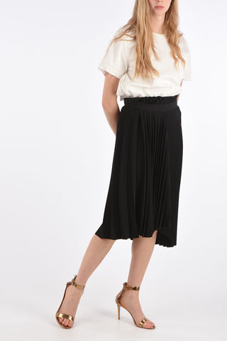 Draped Midi Accordion Skirt