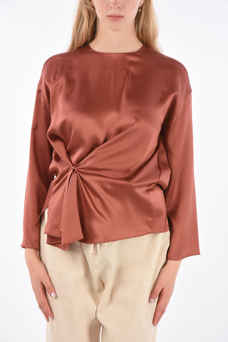 blusa in seta con nodo