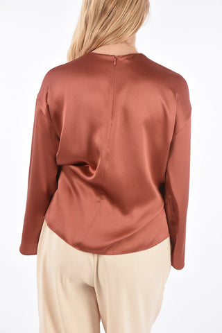 blusa in seta con nodo