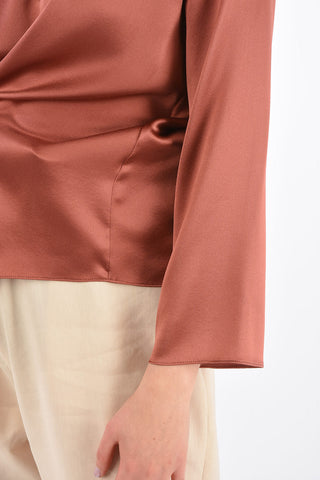 blusa in seta con nodo
