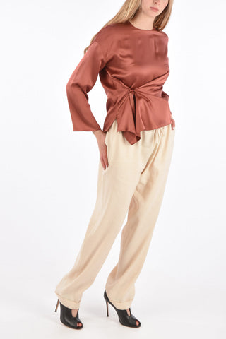 blusa in seta con nodo