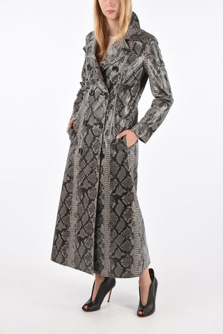 Snake-print ecoleather double breasted SASHA Chesterfield coat