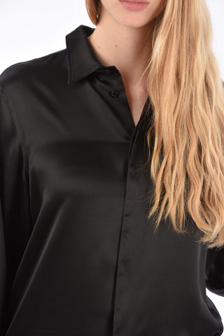 Silk Hidden Closure Shirt