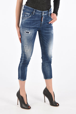 distressed jeans COOL GIRL CROPPED a vita regolare