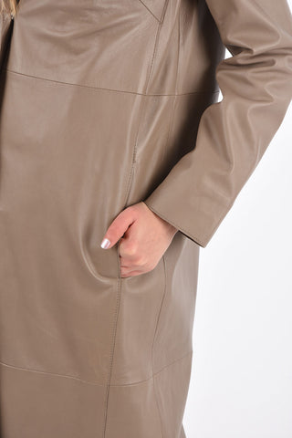 Cappotto MELISSA in pelle con Bottoni automatici
