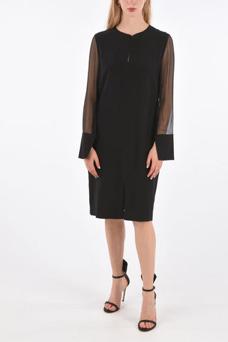Tulle Sleeve Midi Dress