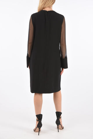 Tulle Sleeve Midi Dress