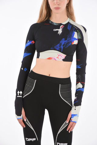Crop top active manica lunga