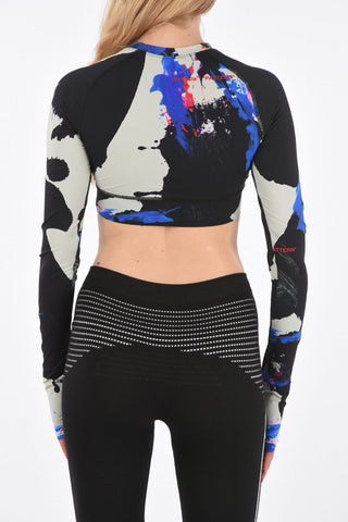 Crop top active manica lunga