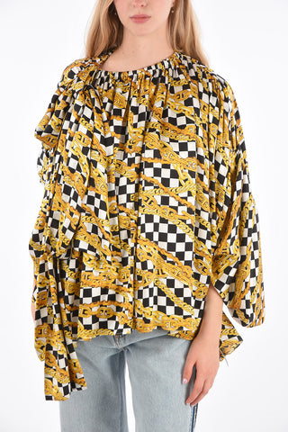 Blusa Tie Neck Stampata