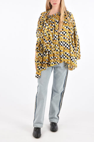 Blusa Tie Neck Stampata