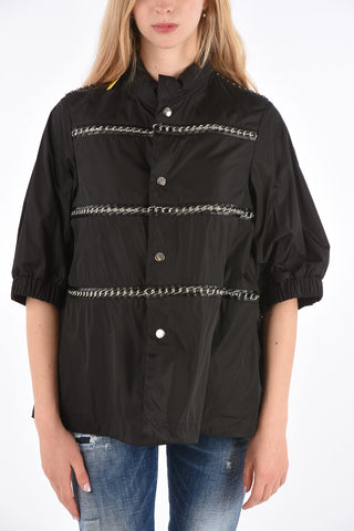 NOIR KEI NINOMIYA studded oversized SILVER outerwear jacket