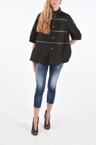 NOIR KEI NINOMIYA studded oversized SILVER outerwear jacket