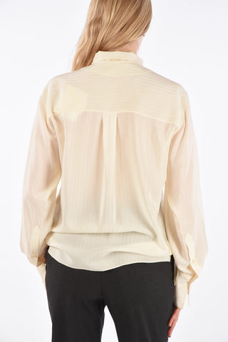 silk tie neck collar blouse