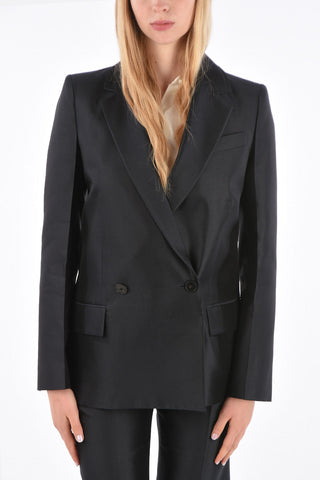 Flap Pocket Double-Breasted Blazer