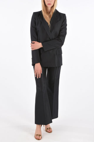 Flap Pocket Double-Breasted Blazer